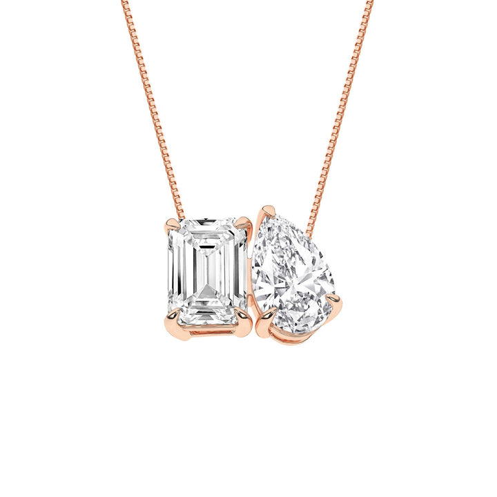 Toi Et Moi Pendant (Emerald & Pear) - Oz's Jewelers by The Hickory Jewelry Company