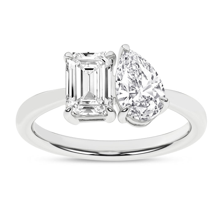 Toi Et Moi Ring (Emerald & Pear) - Oz's Jewelers by The Hickory Jewelry Company